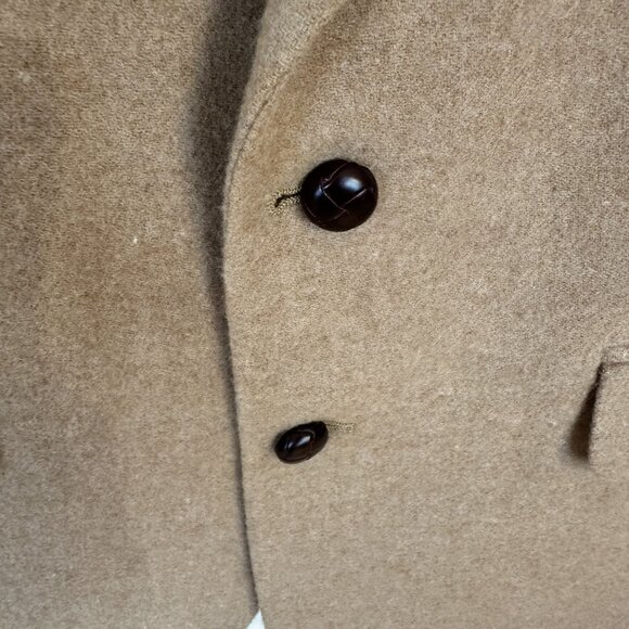 Mens Tan Lambswool Blazer Vtg Lands End XL Jacket 2 Button Lined 42R Camel Hair - Picture 10 of 10